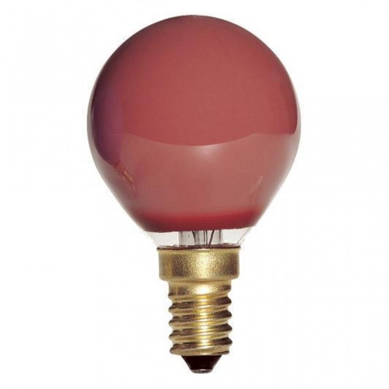 BOMBILLA ESFERICA ROJA  230V- 25W.E14