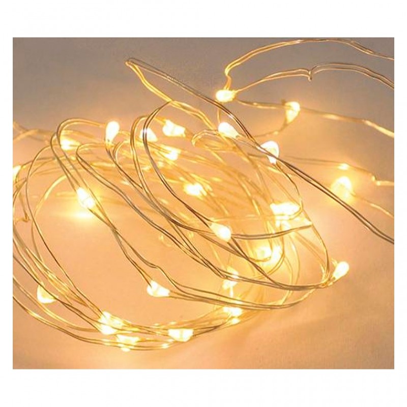 GUIRNALDAS 20 LEDS CALIDAS A PILAS A02103