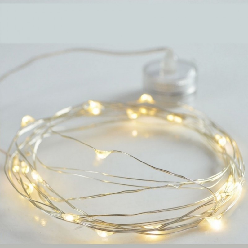 Guirnalda pilas 100 leds luz calida