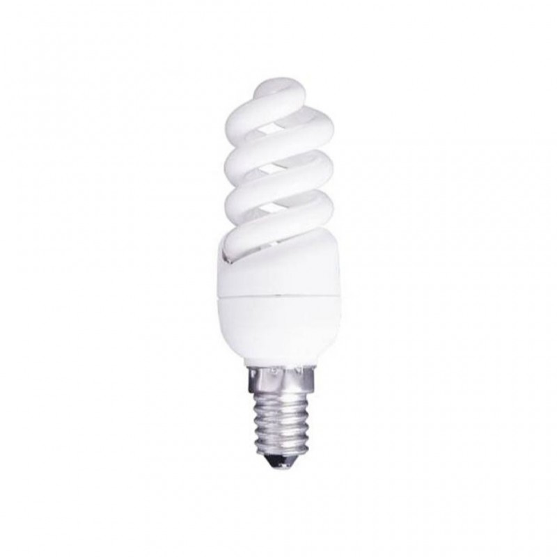 BOMBILLA FLUORESCENTE ESPIRAL 230- 8W.E14 4K