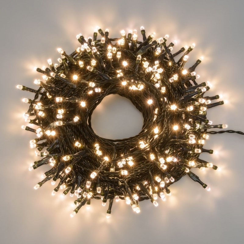 GUIRNALDA 100 LED CALIDO CABLE VERDE ENLAZABLE D10151