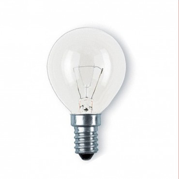 BOMBILLA ESFERICA BAJO VOLTAJE 25W.E14