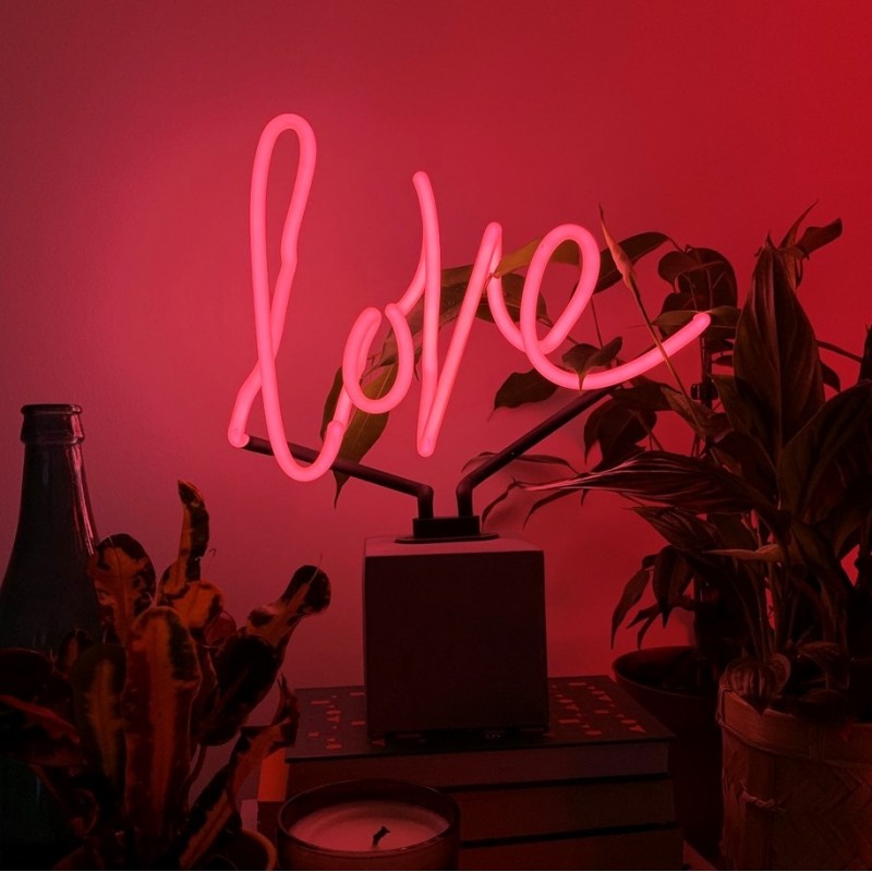 PEANA DE NEÓN ROTULO ILUMINADO LOVE" PNLOVE ROSA"