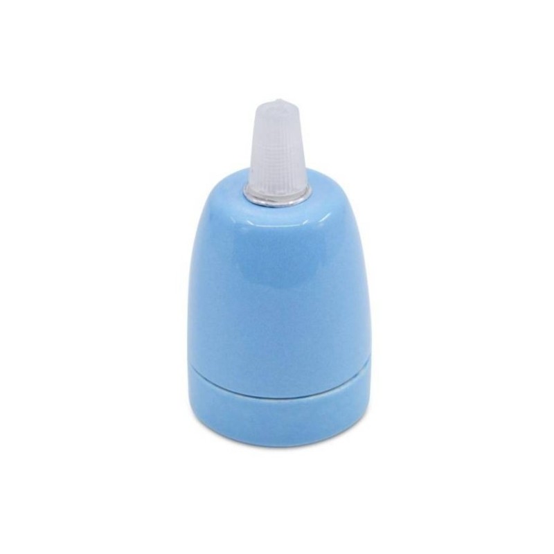 PORTALAMPARAS PORCELANA E27 12545 AZUL CLARO