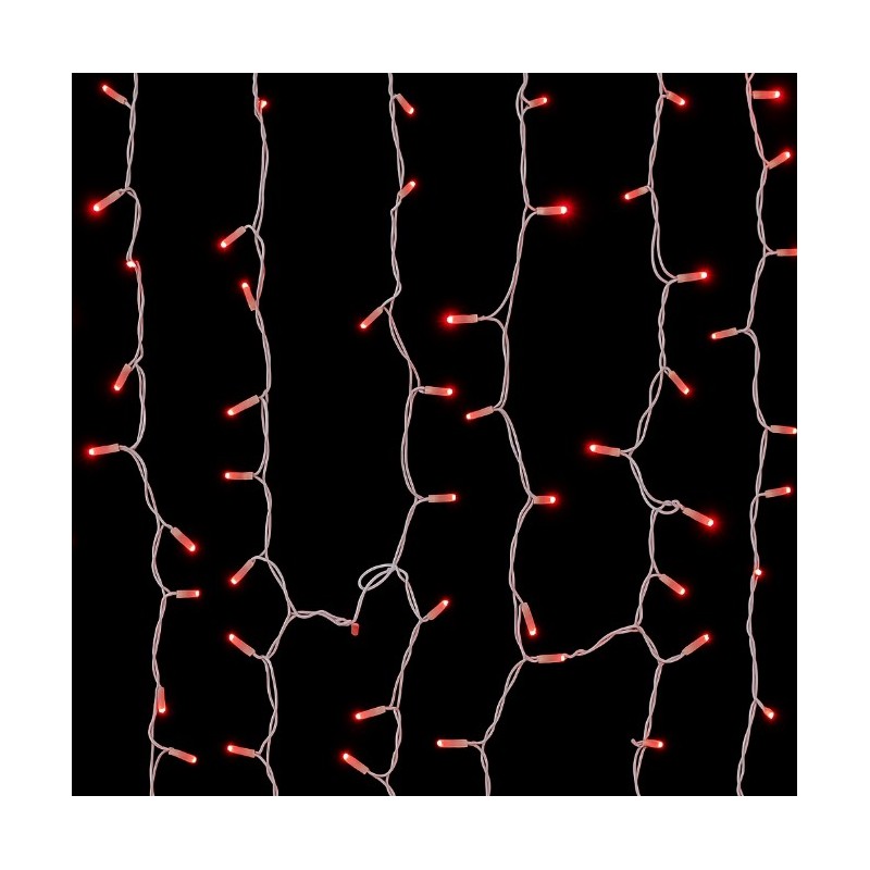 CORTINA 300 LED ROJO EXTERIOR CABLE BLANCO D30412