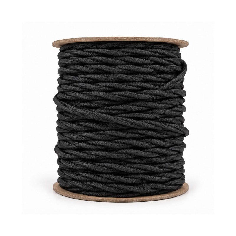 ROLLO 100M.TRENZADO 2X0.75 NEGRO